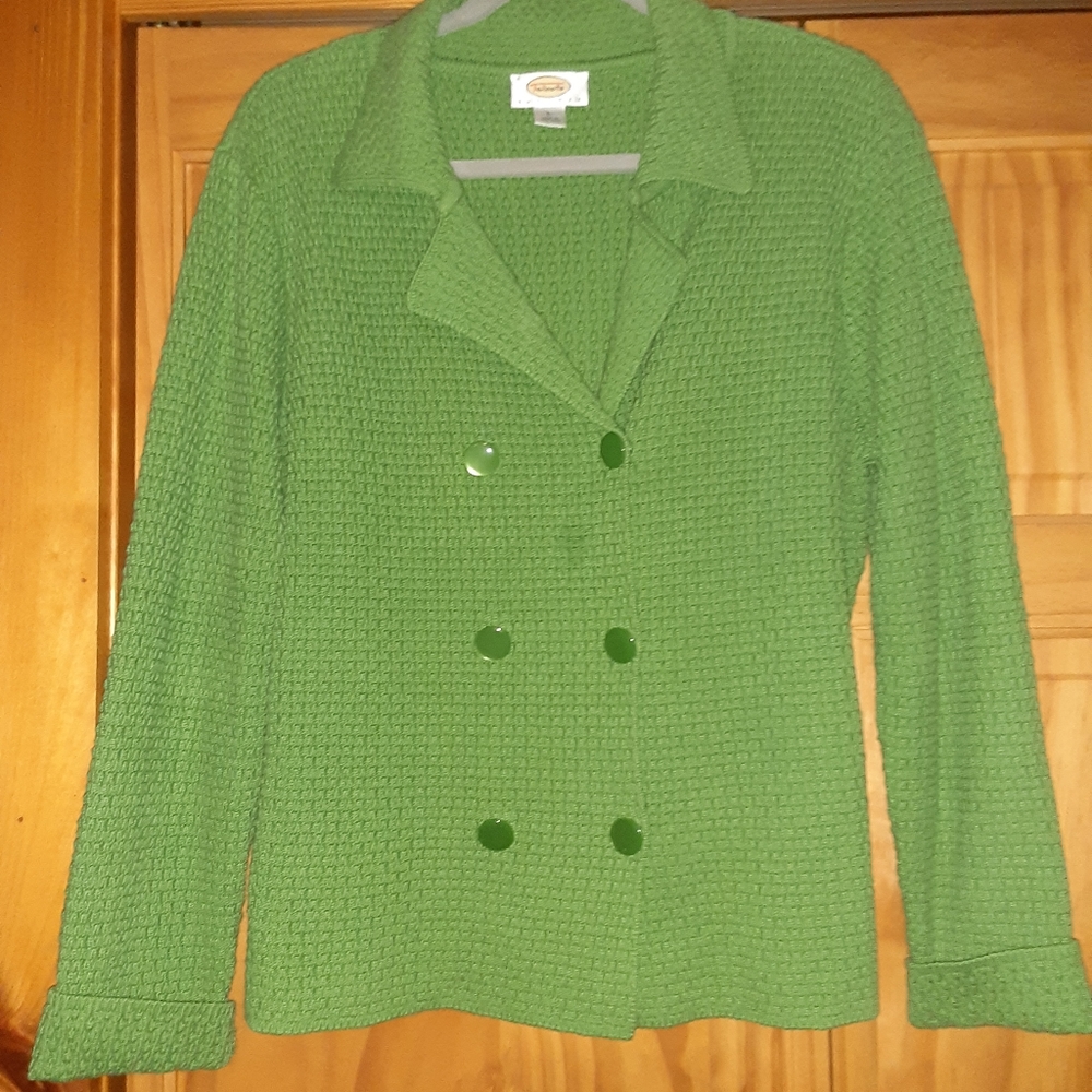 Talbots Petites Kelly Green Sweater size L